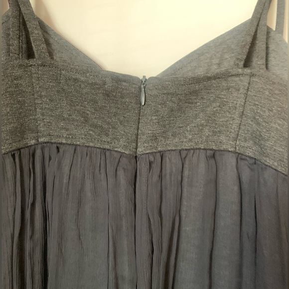 NWT Ella Moss Charcoal Gray Mini Sundress Sheer Overlay Size L - Picture 5 of 9